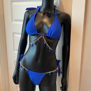 Blue Bikini with A Lot of Charms!